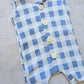 Hunter Romper- Checkered Blue