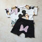 Lounge set- Mini Mouse with Bow applique bummie