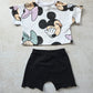 Lounge set- Mini Mouse with Bow applique bummie