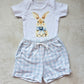 2 Piece bunny set- Blue Gingham