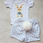 2 Piece bunny set- Blue Gingham