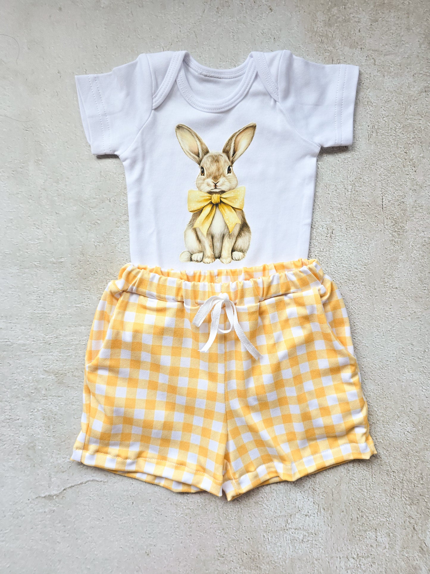 2 Piece bunny set- Yellow Gingham