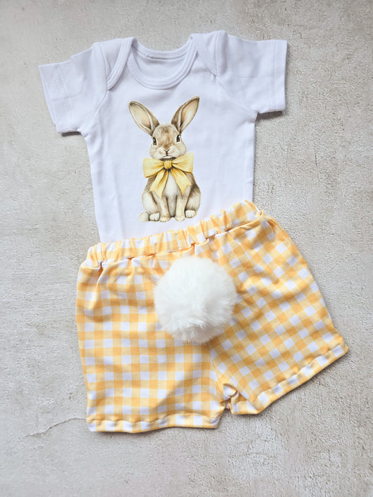 2 Piece bunny set- Yellow Gingham