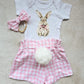 3 Piece Bunny set- Pink Gingham