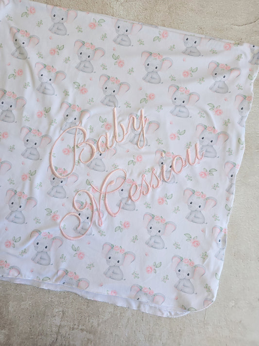 Swaddle Blanket set- Darling Elephants