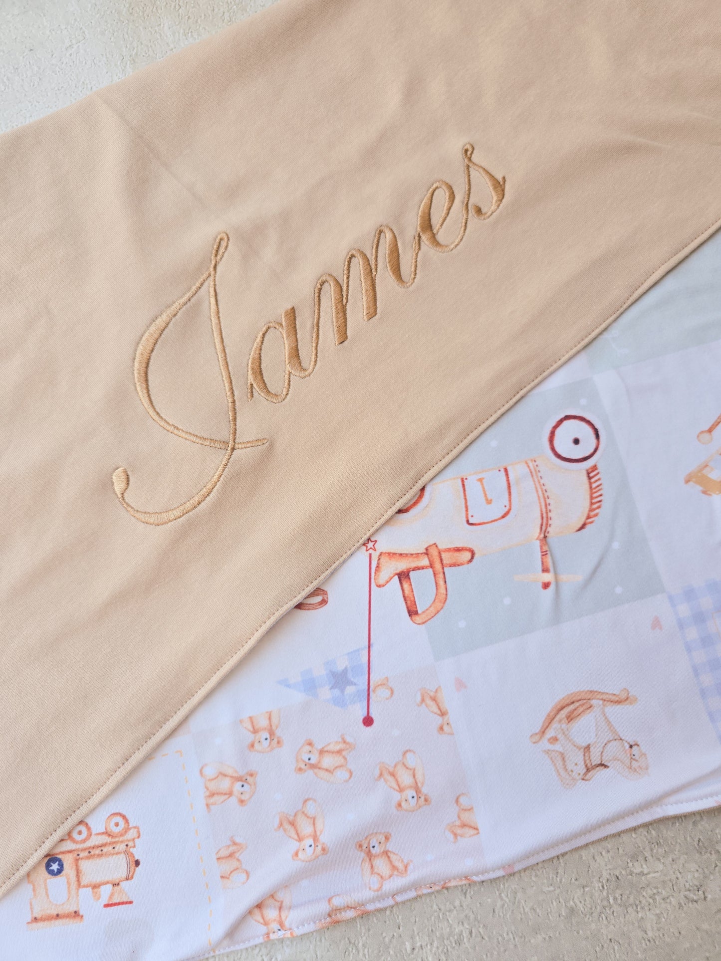 Double layered blanket- Vintage Toys(With personalised embroidery)
