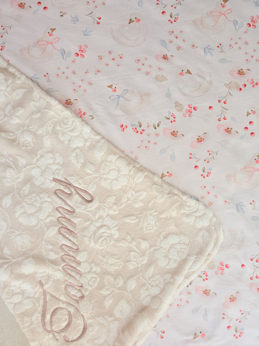Double Layered Fleece Blanket- Magical Swan