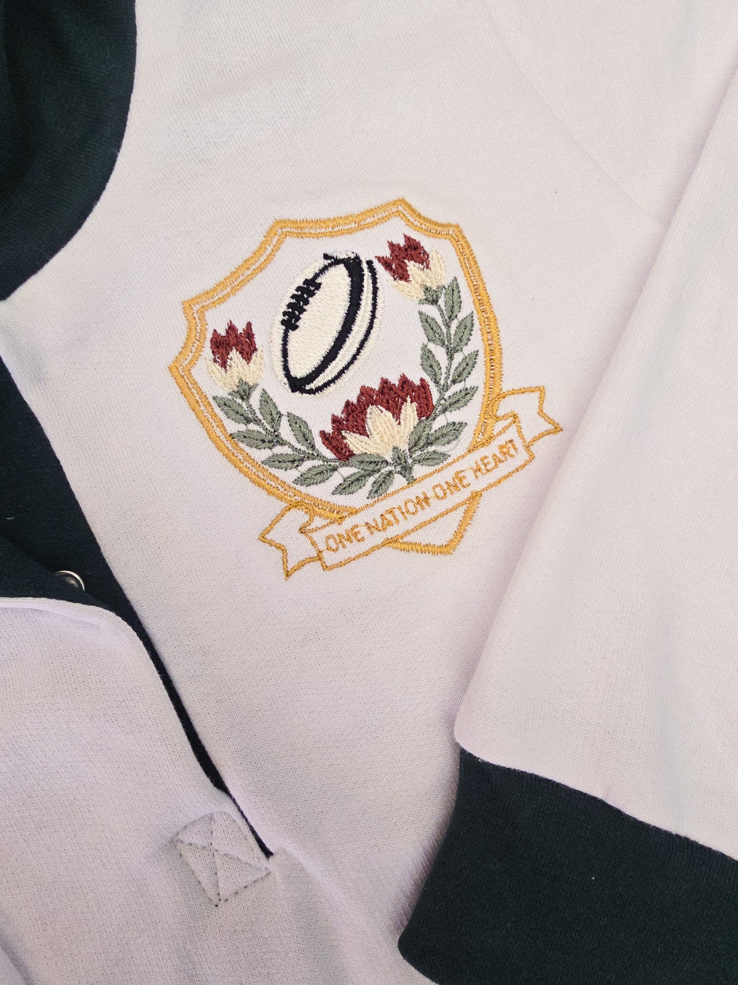 Rugby Jersey- Bottle green/ White (No personalisation)