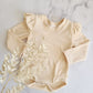 Double Frill Bodysuit- Ribbed Cream