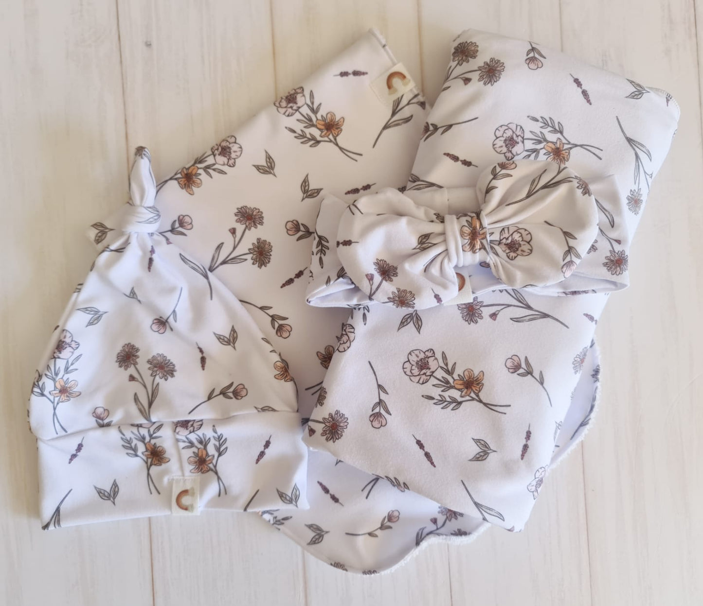 Burp Cloth- Field Flowers (with absorbent toweling)