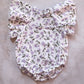 Swan Romper-Purple Ditsy