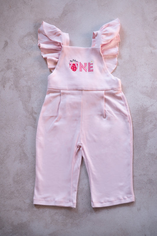 Billie Romper with 1st strawberry themed Embroidery