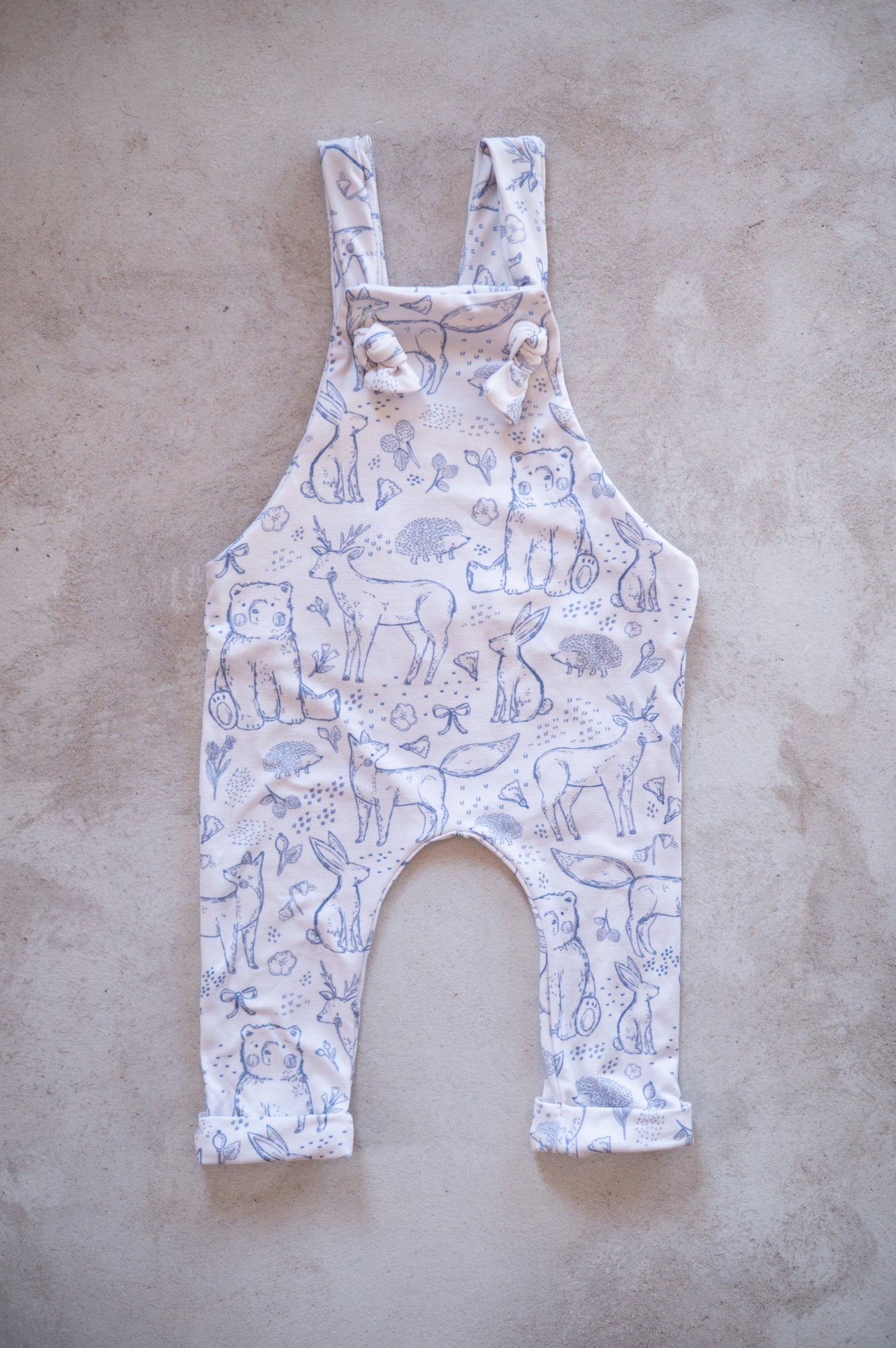 Overall romper w Navy Bodysuit/Shirt- Toille Woodlands (2pc)