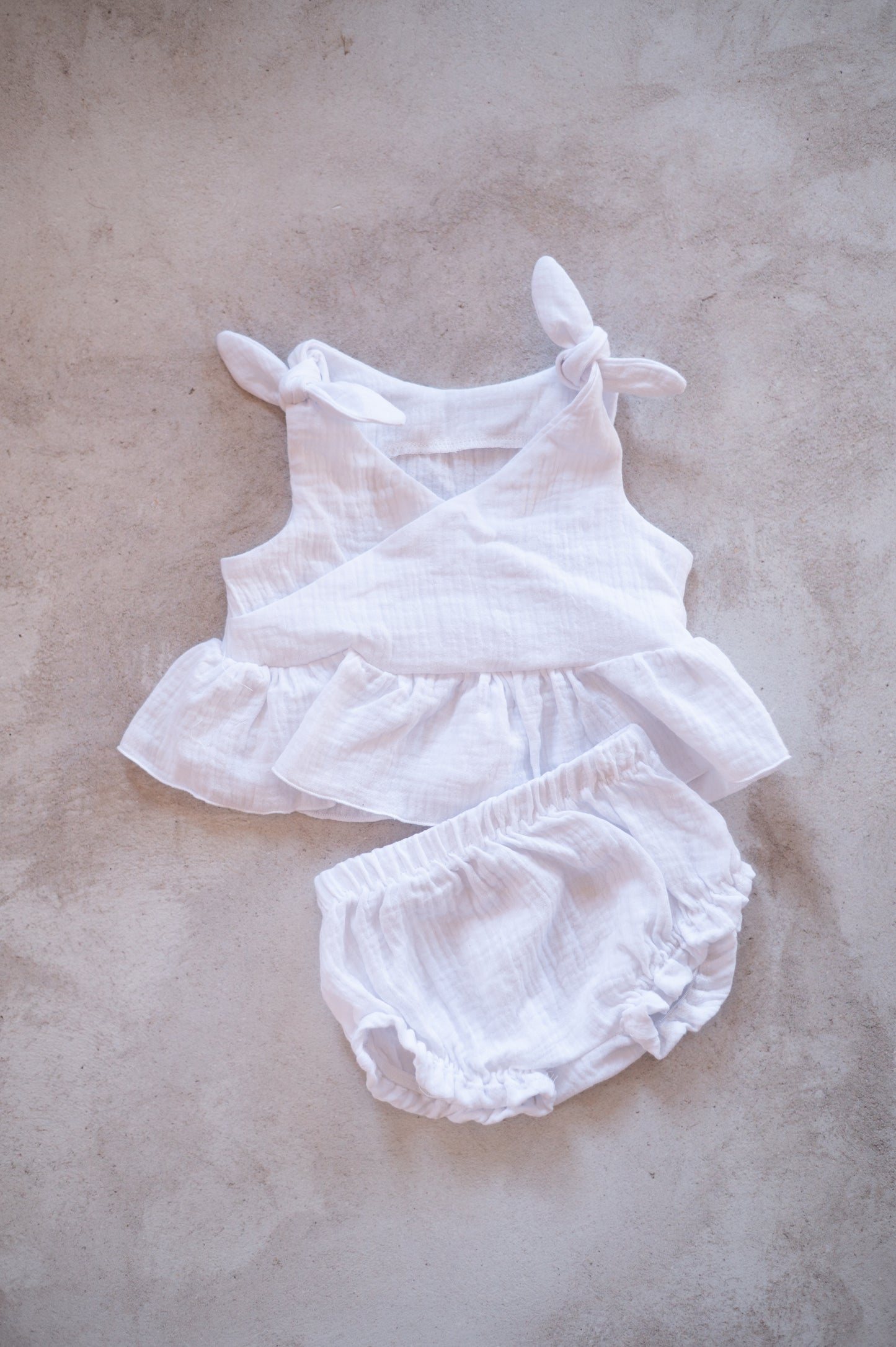 Tie knot summer set- White