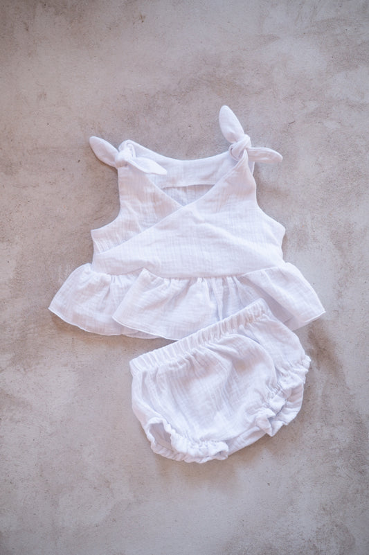 Tie knot summer set- White
