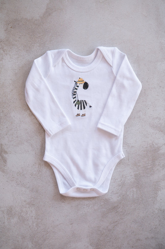 Zebra Explorer Embroidered Bodysuit/ T shirt