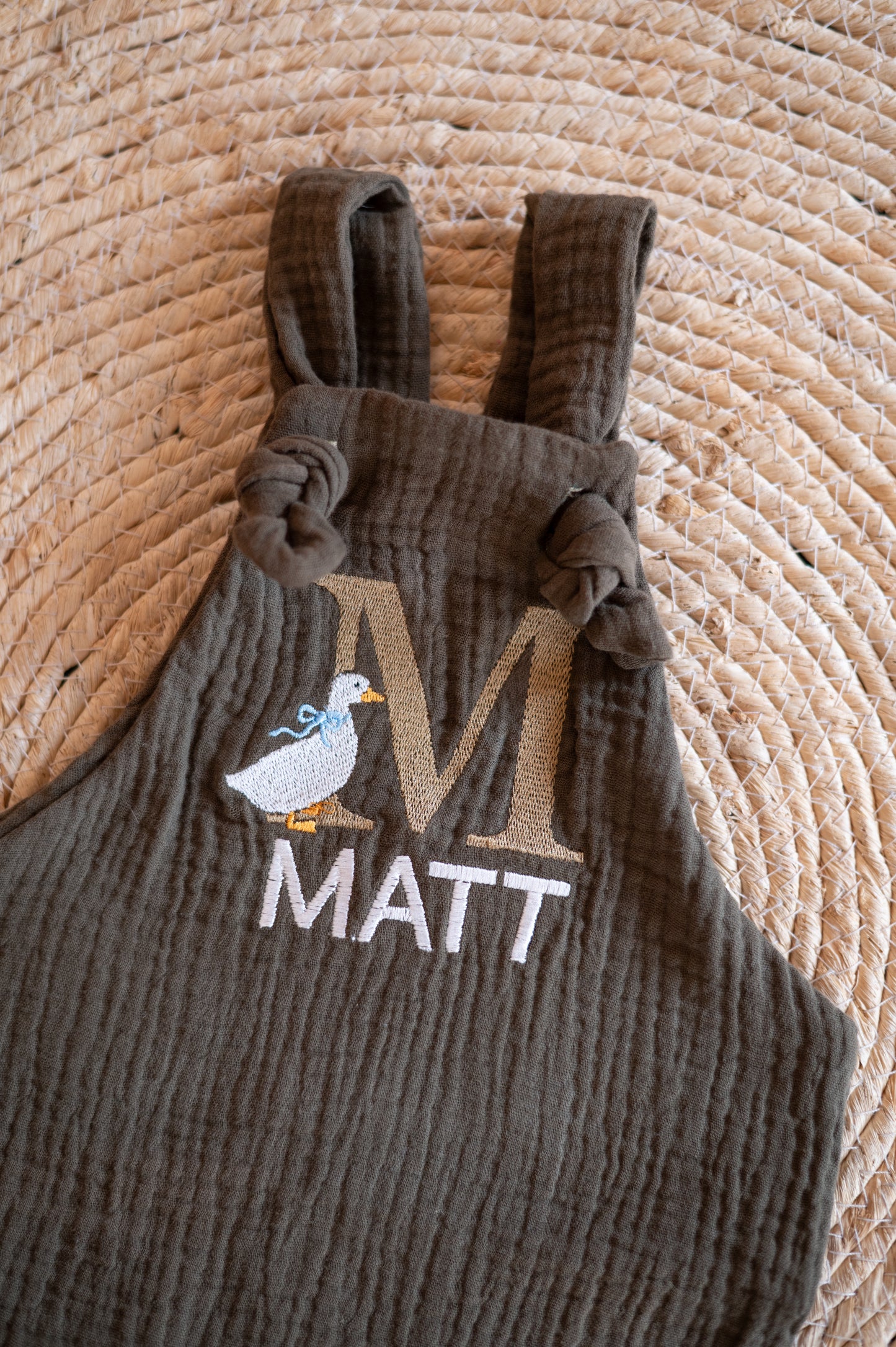 Little Goose Overall romper (Personalised)