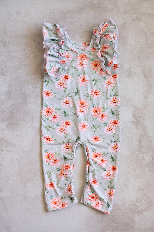 Flutter Jumpsuit- Dahlia Flowers