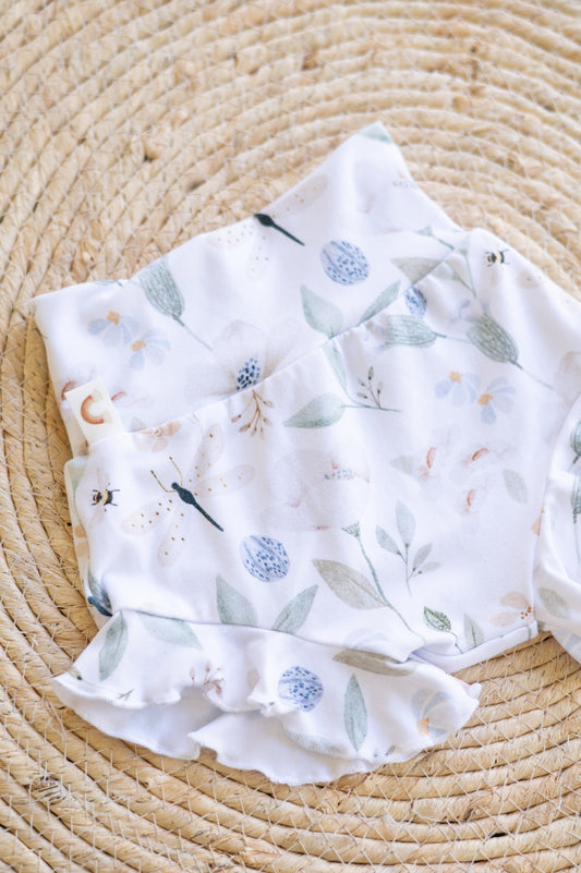 Ruffle Bloomers- Dragonfly and Flowers