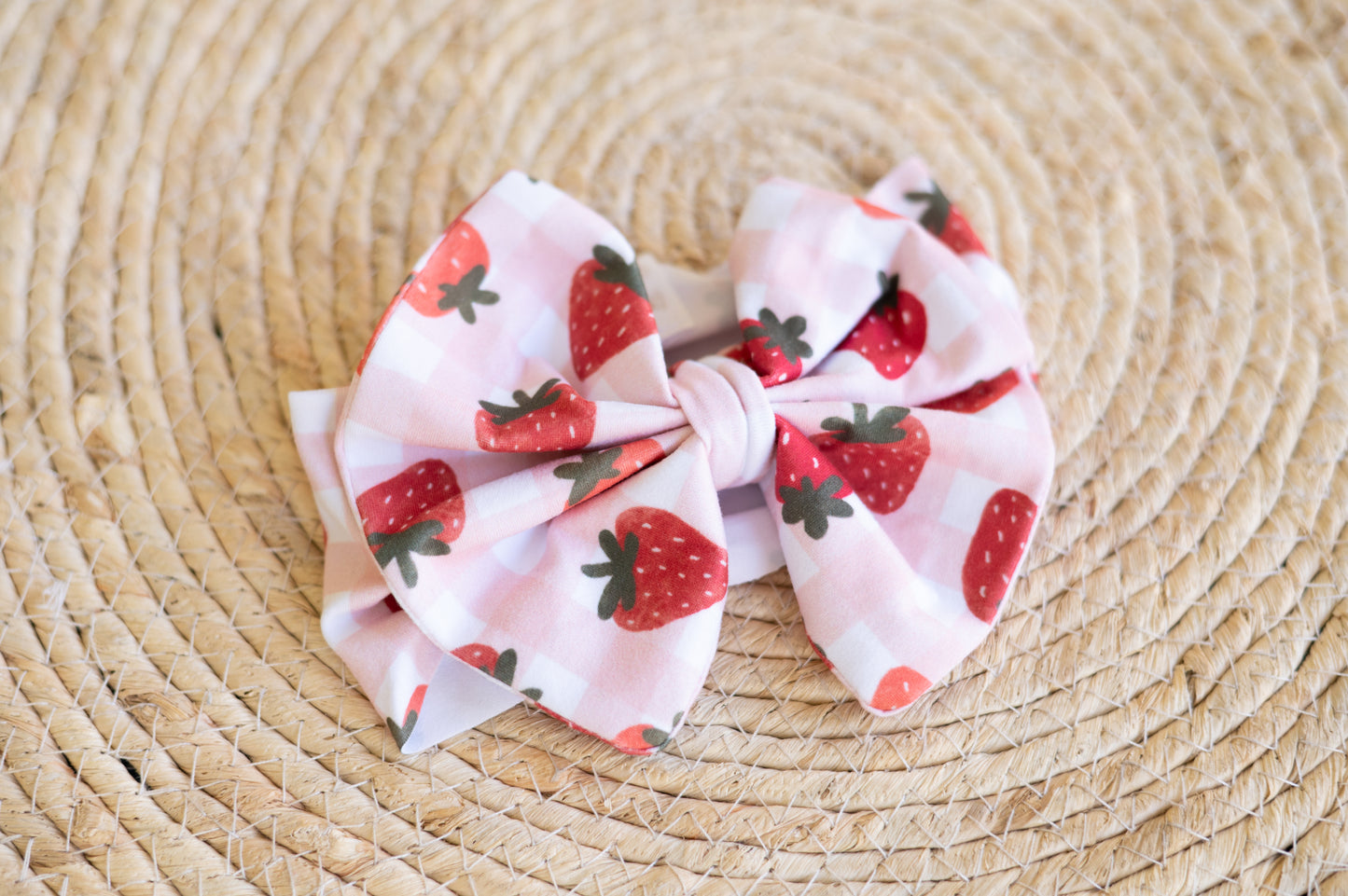 Big Bow headband- Strawberries