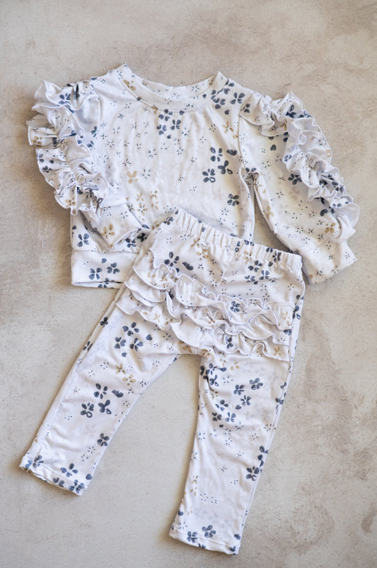 Frilly sleeve and leggings set- Sunday Meadow