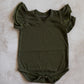 Double Frill Bodysuit/Shirt- Olive