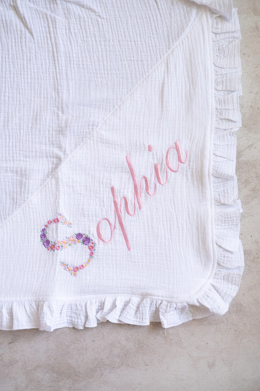 Custom embroidered name blanket