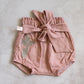 Lola Bloomers- Pink Linen with Cross embroidery