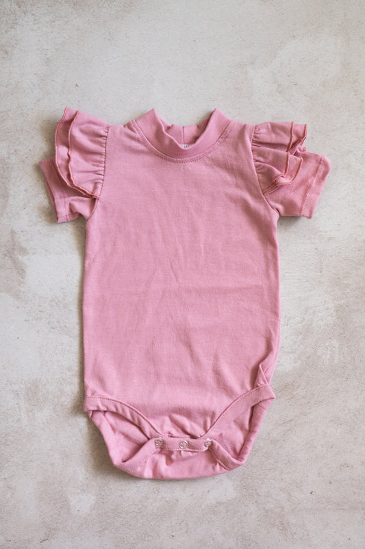 Double Frill Bodysuit-Dusty Pink