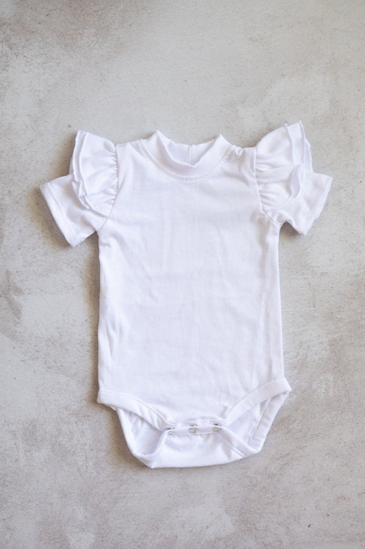 Double Frill Bodysuit- White