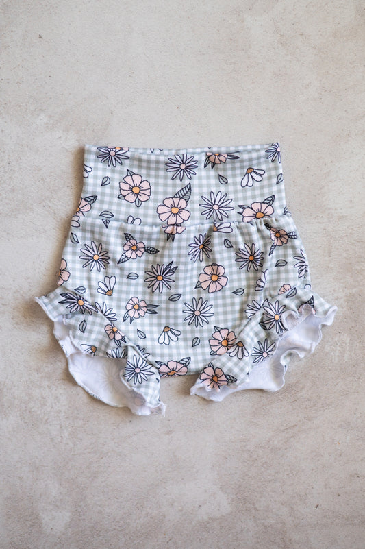 Ruffle Bloomers- Checkered Daisies