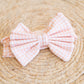 Big Bow Headband- Checkered Orange