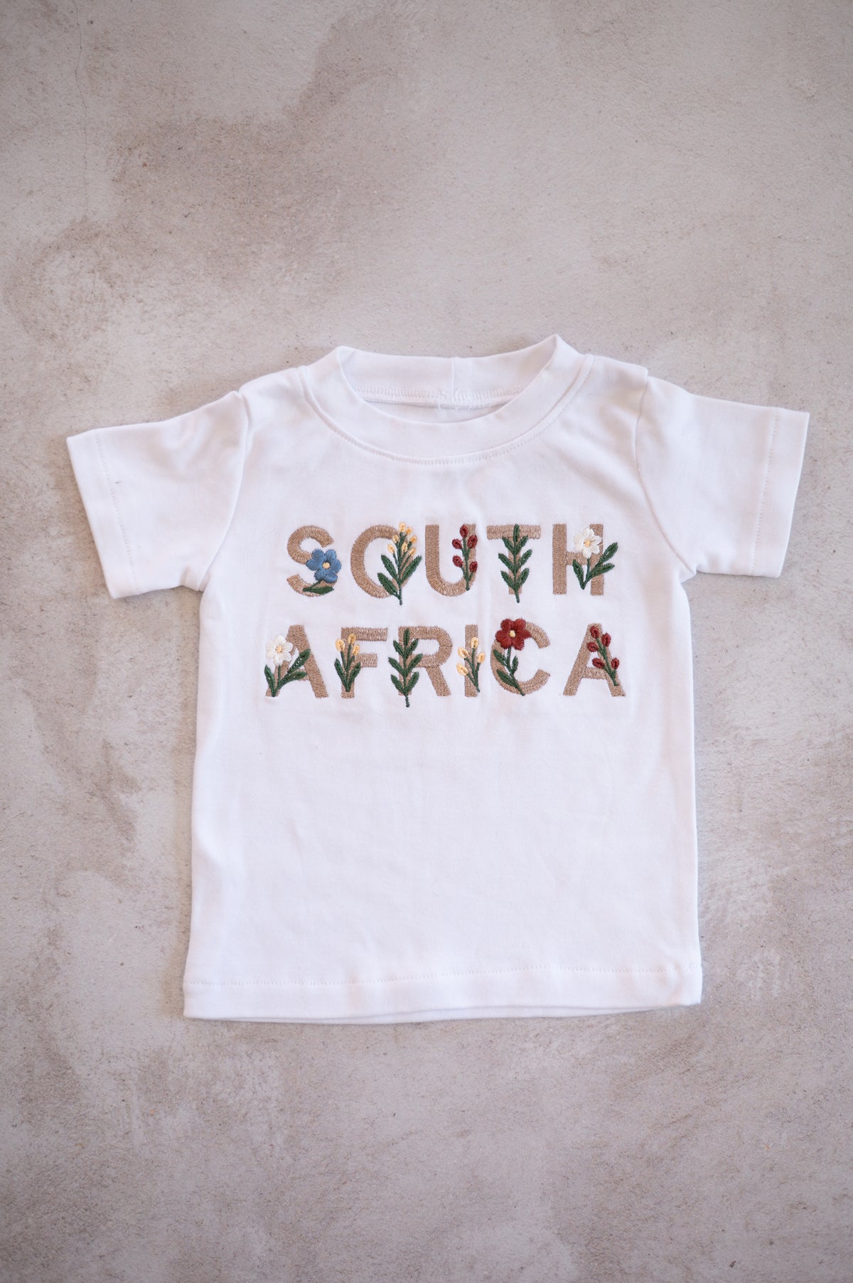 Embroidered South Africa with floral motif T shirt (Only)