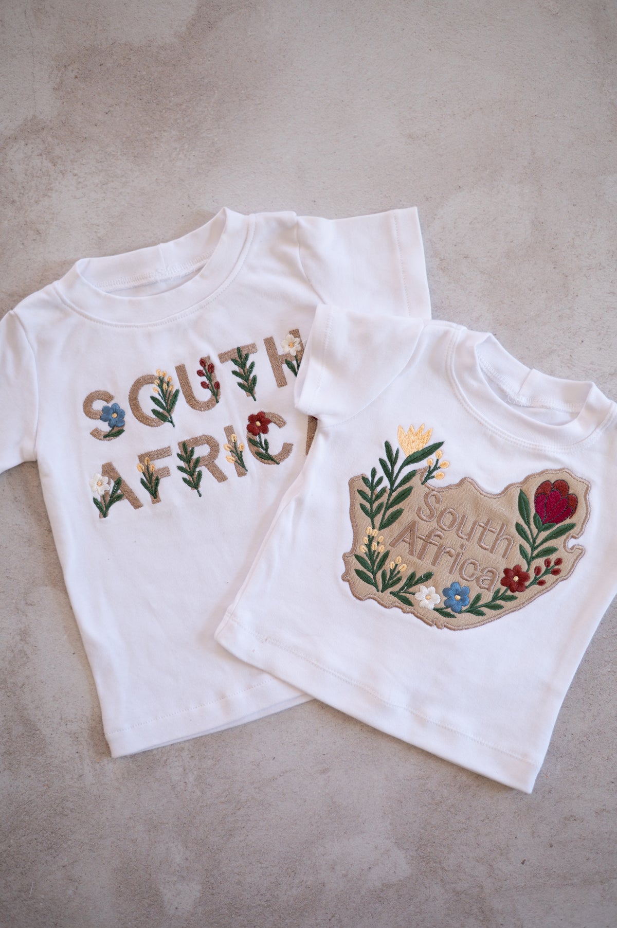 Embroidered South Africa with floral motif T shirt (Only)