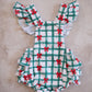 Frilly Christmas Romper- Christmas Plaids