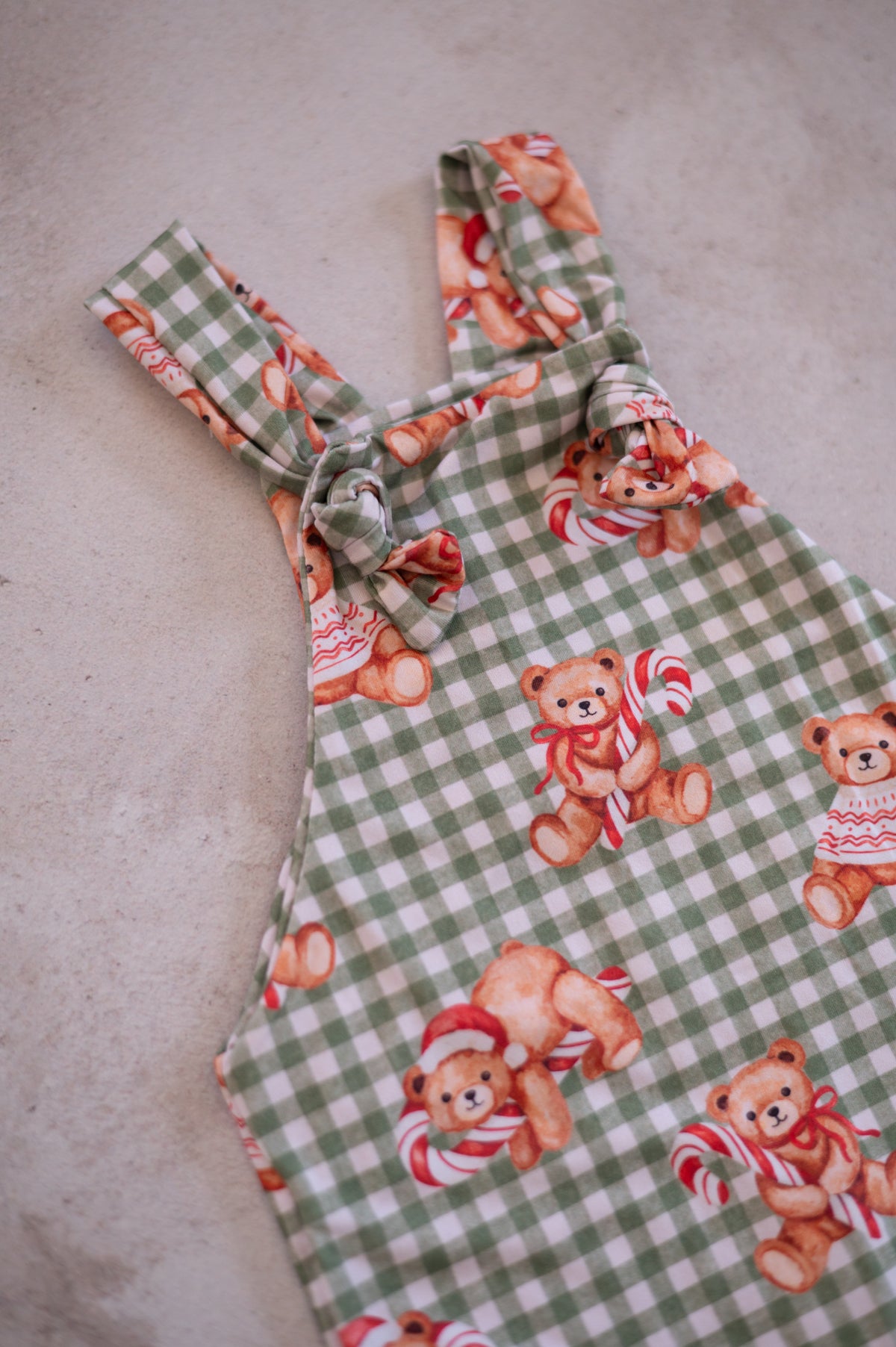 Overall Christmas Romper- Teddies