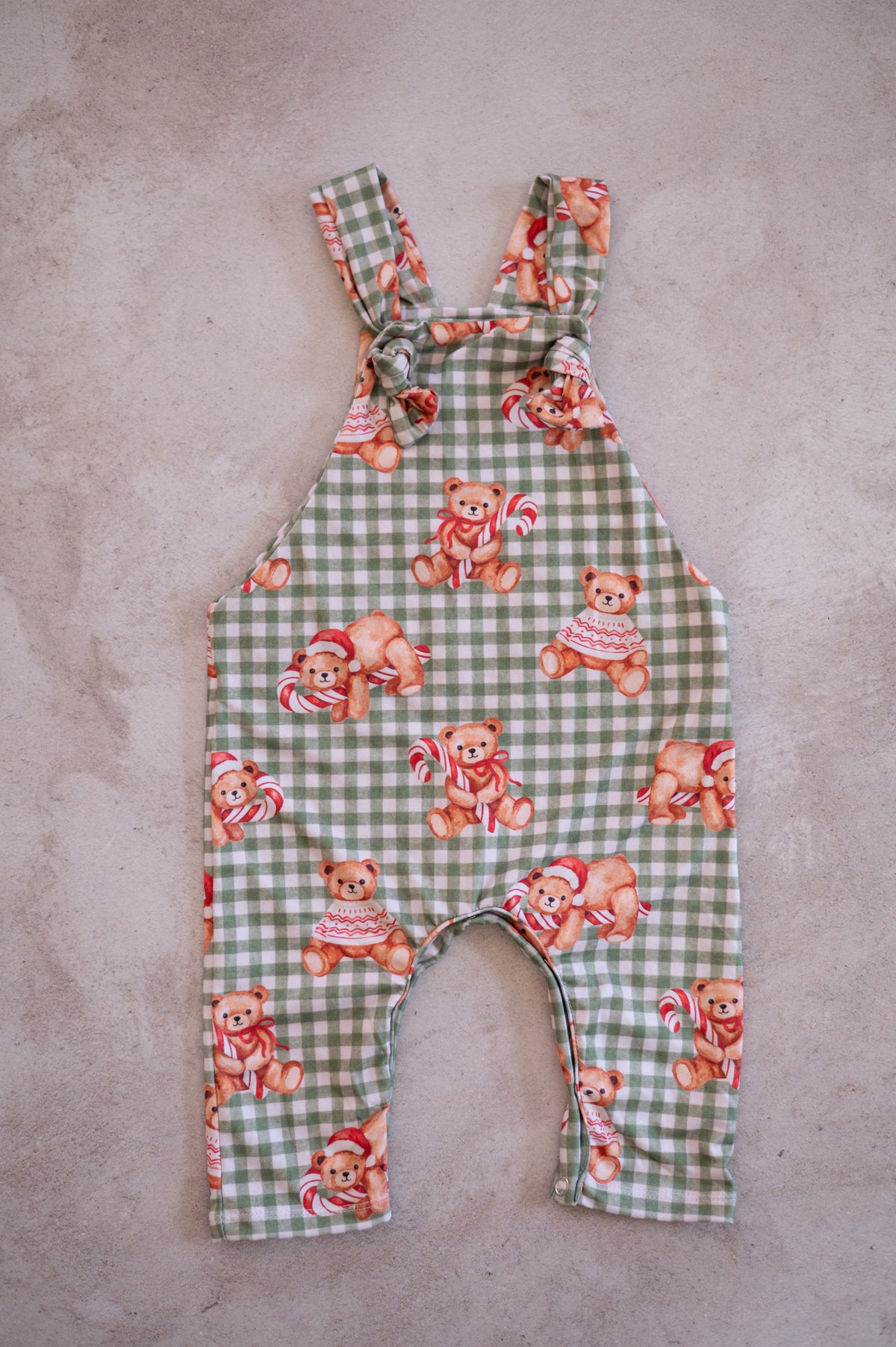 Overall Christmas Romper- Teddies