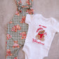 Overall Christmas Romper- Teddies