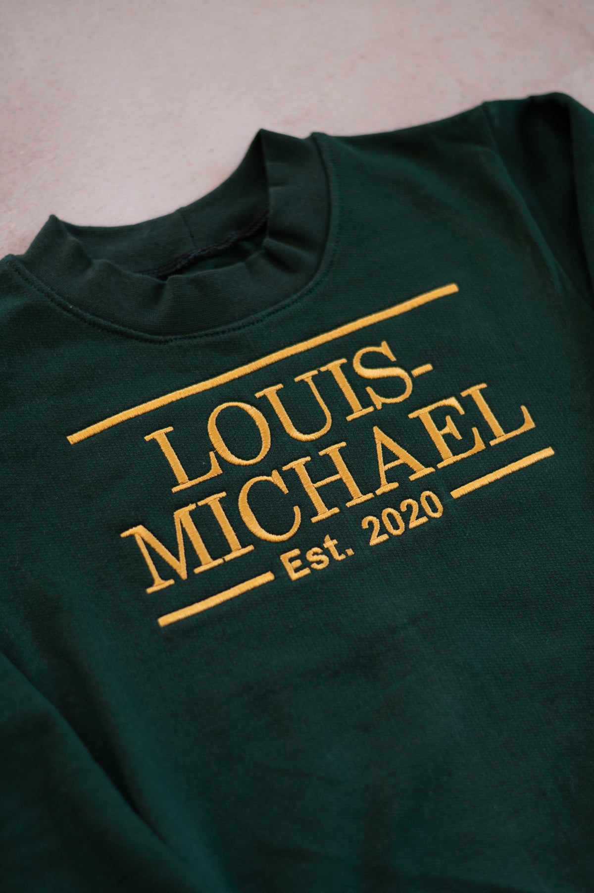Green & Gold Personalised sweater/ Shirt