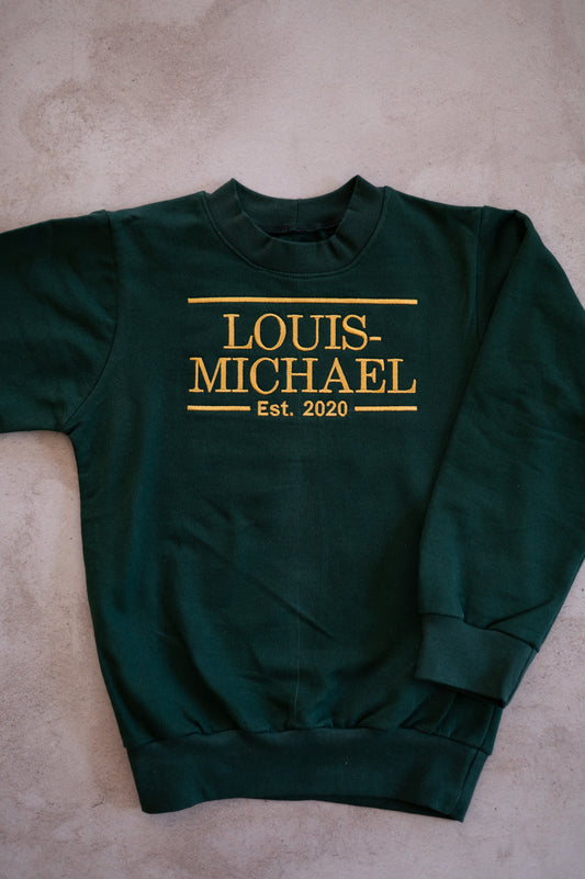 Green & Gold Personalised sweater/ Shirt