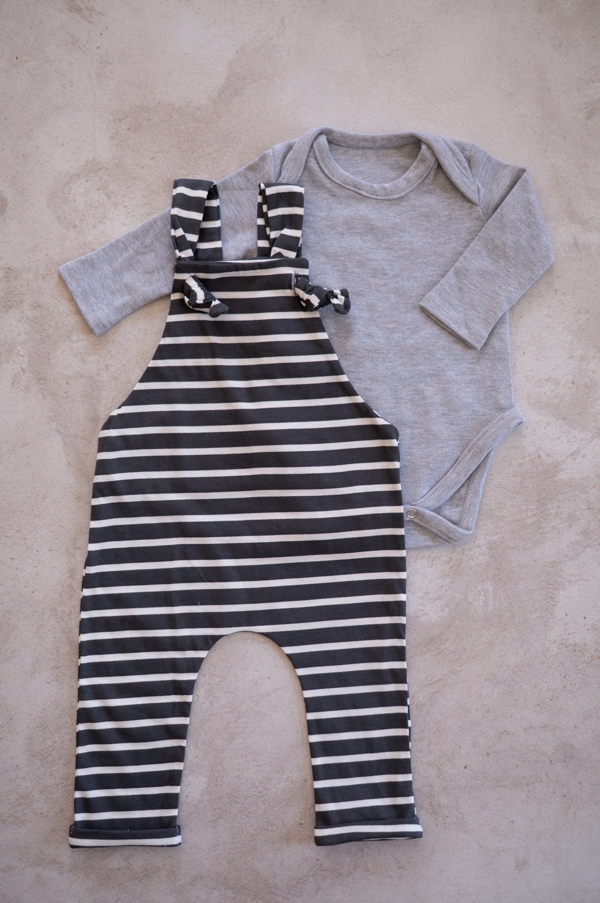 Little Striped Dungaree Set