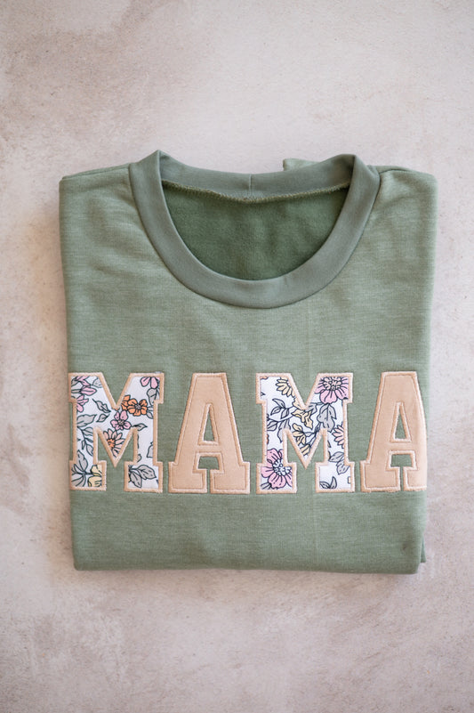 MAMA/MAMMA Applique Sweatshirt(Pink/Ivy/Other)
