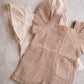 Kayla Romper- Brown and White Stripes