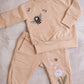 Bee embroidery Tracksuit- Stone