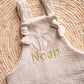 Personalised muslin Romper with embroidered detail