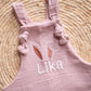 Personalised muslin Romper with embroidered detail