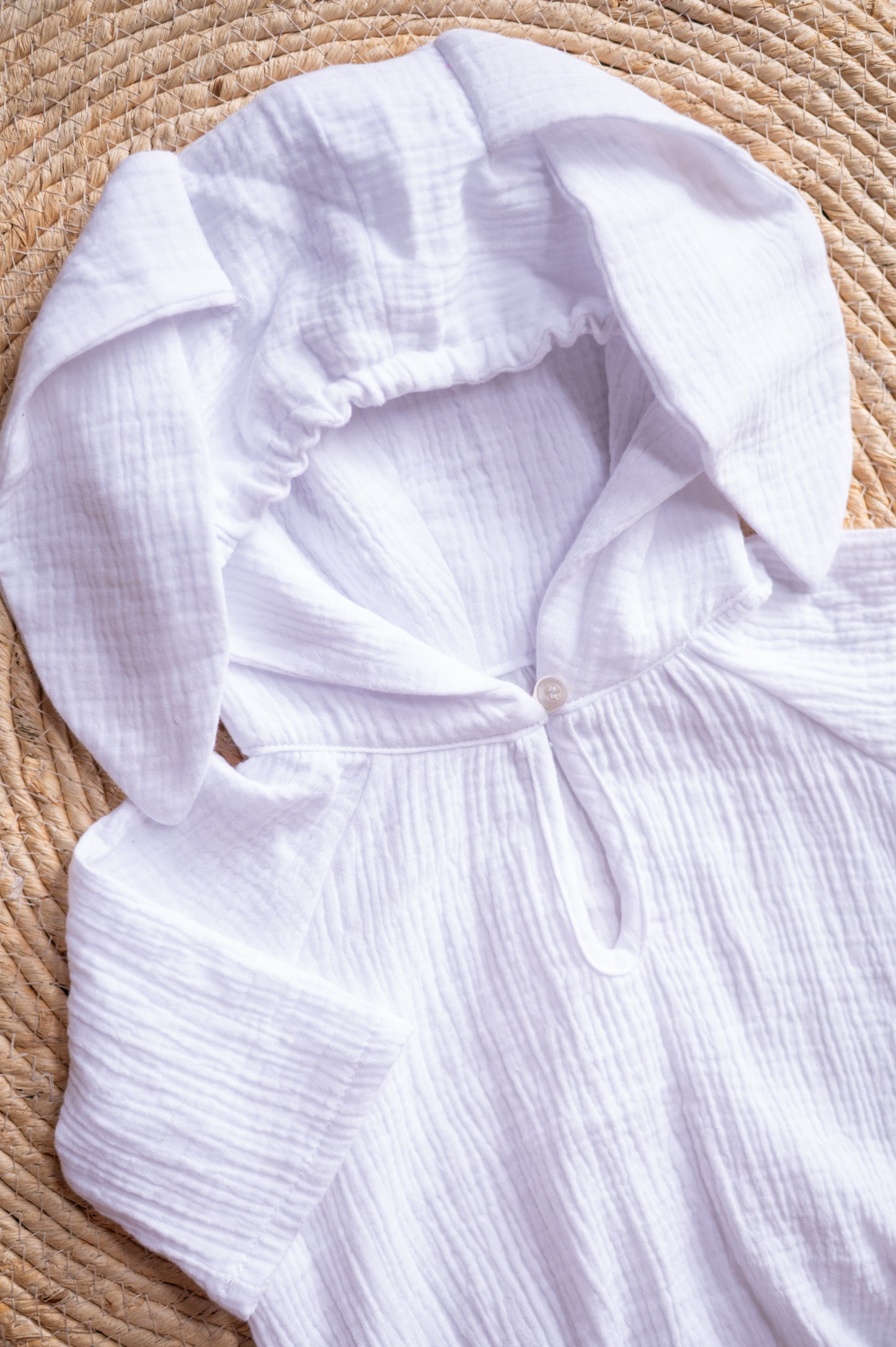 Muslin Bunny Romper- White