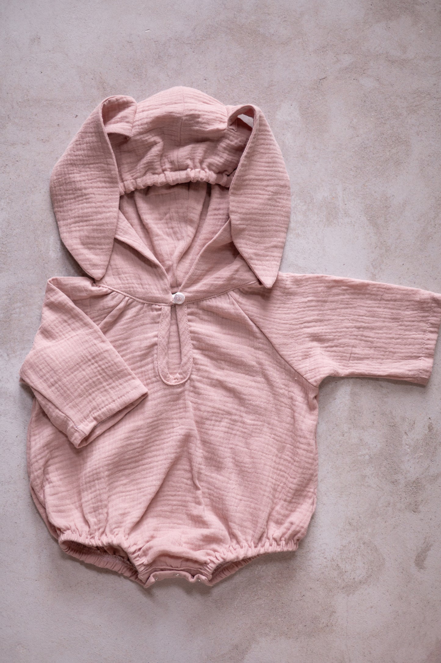 Muslin Bunny Romper- Blush Pink