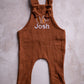 Personalised muslin Romper with embroidered detail