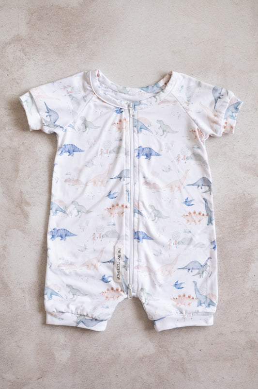 Short Zippy Romper- Dino Era